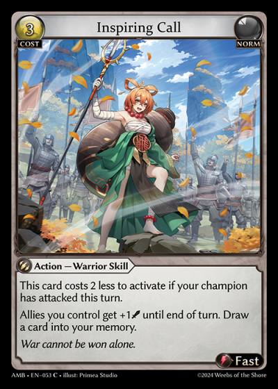 Inspiring Call AMB-EN-053-Normal-Common (C) - Mortal Ambition - Grand Archive Card