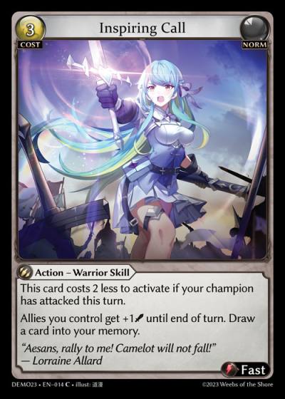 Inspiring Call DEMO23-EN-014-Normal-Common (C) - LGS Demo 2023 - Grand Archive Card
