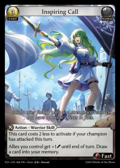 Inspiring Call P23-EN-006-Normal-Promotional Rare (PR) - Promotional 2023 - Grand Archive Card