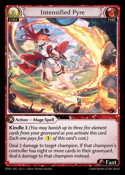 Intensified Pyre DTR-EN-126-Foil-Uncommon (U) - Distorted Reflections - Grand Archive Card
