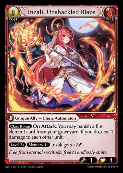 Inzali, Unshackled Blaze ALC-EN-112-Foil-Super Rare (SR) - Alchemical Revolution - Grand Archive Card