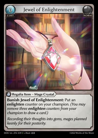 Jewel of Enlightenment DOA 1st-EN-039-Foil-Uncommon (U) - Dawn of Ashes First Edition - Grand Archive Card