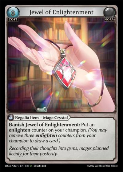Jewel of Enlightenment DOA Alter-EN-039-Normal-Uncommon (U) - Dawn of Ashes Alter Edition - Grand Archive Card