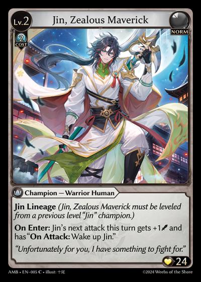 Jin, Zealous Maverick AMB-EN-005-Normal-Common (C) - Mortal Ambition - Grand Archive Card