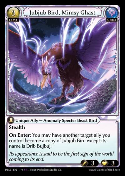 Jubjub Bird, Mimsy Ghast PTM-EN-174-Foil-Super Rare (SR) - Phantom Monarchs - Grand Archive Card