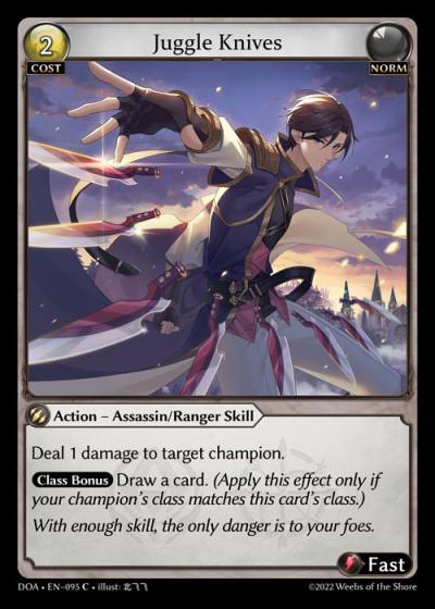 Juggle Knives DOA 1st-EN-095-Normal-Common (C) - Dawn of Ashes First Edition - Grand Archive Card