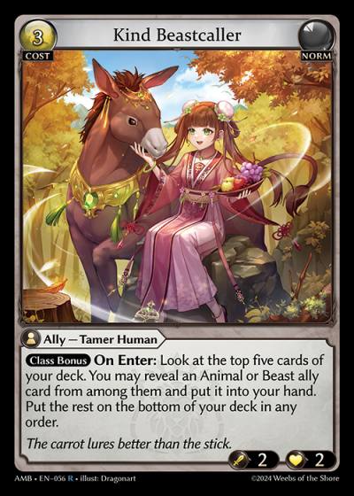 Kind Beastcaller AMB-EN-056-Normal-Rare (R) - Mortal Ambition - Grand Archive Card