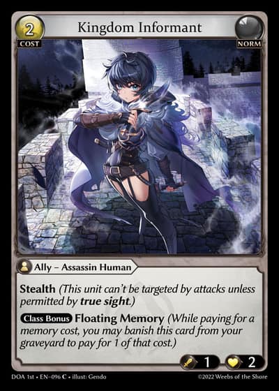 Kingdom Informant DOA 1st-EN-096-Foil-Common (C) - Dawn of Ashes First Edition - Grand Archive Card