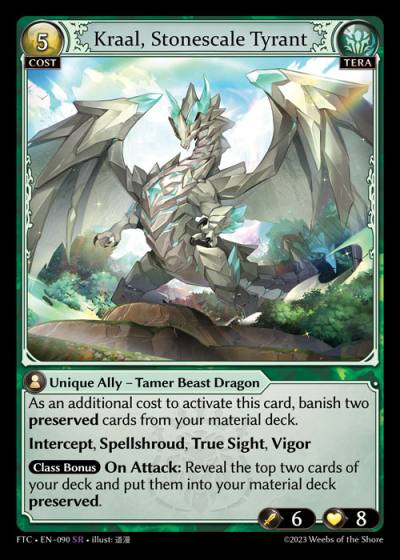 Kraal, Stonescale Tyrant FTC-EN-090-Foil-Super Rare (SR) - Fractured Crown - Grand Archive Card