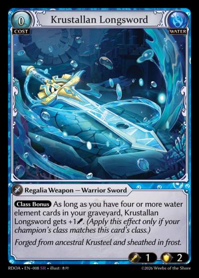 Krustallan Longsword RDOA-EN-008-Foil-Super Rare (SR) - Radiant Origins: Armaments - Grand Archive Card