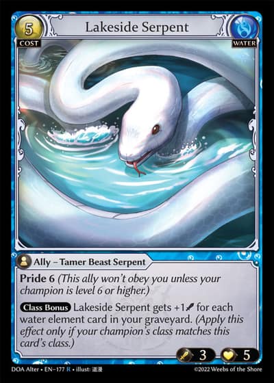 Lakeside Serpent DOA Alter-EN-177-Foil-Rare (R) - Dawn of Ashes Alter Edition - Grand Archive Card