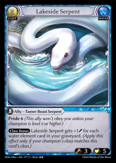 Lakeside Serpent DOA Alter-EN-177-Normal-Rare (R) - Dawn of Ashes Alter Edition - Grand Archive Card