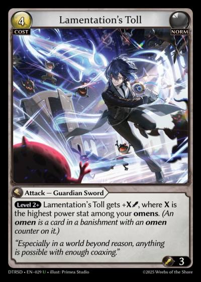Lamentation's Toll DTRSD-EN-029-Normal-Uncommon (U) - Distorted Reflections Starter Decks - Grand Archive Card