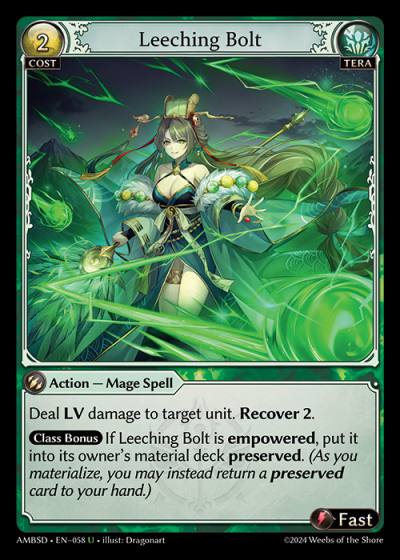 Leeching Bolt AMBSD-EN-058-Normal-Uncommon (U) - Mortal Ambition Starter Decks - Grand Archive Card
