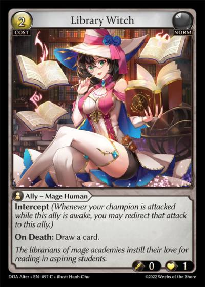 Library Witch DOA Alter-EN-097-Normal-Common (C) - Dawn of Ashes Alter Edition - Grand Archive Card