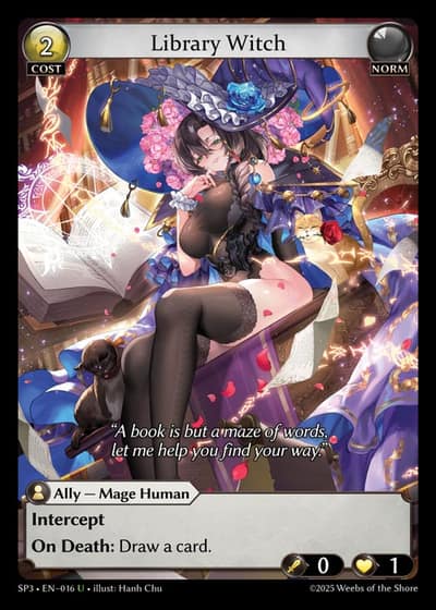 Library Witch SP3-EN-016-Foil-Uncommon (U) - Supporter Pack 3 - Grand Archive Card