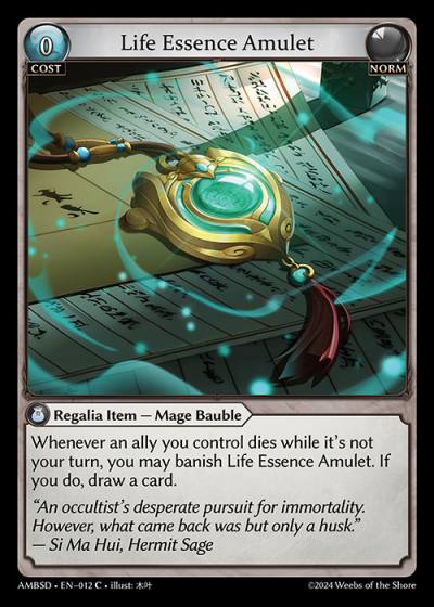 Life Essence Amulet AMBSD-EN-012-Normal-Common (C) - Mortal Ambition Starter Decks - Grand Archive Card