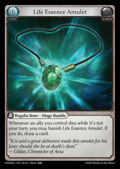 Life Essence Amulet DOASD-EN-023-Normal-Common (C) - Dawn of Ashes Starter Decks - Grand Archive Card
