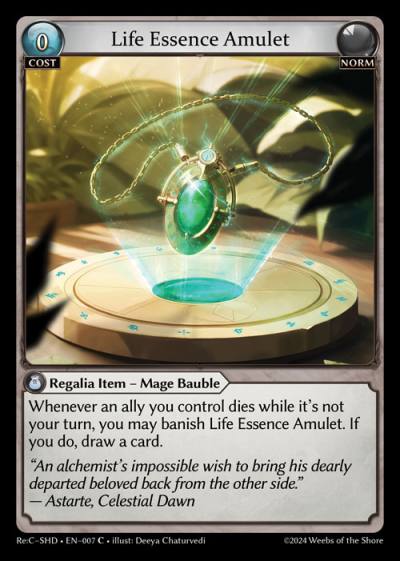 Life Essence Amulet ReC-SHD-EN-007-Normal-Common (C) - Re:Collection Shadowdancer - Grand Archive Card