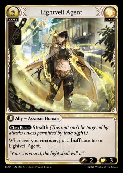 Lightveil Agent RDO-EN-353-Foil-Uncommon (U) - Radiant Origins - Grand Archive Card