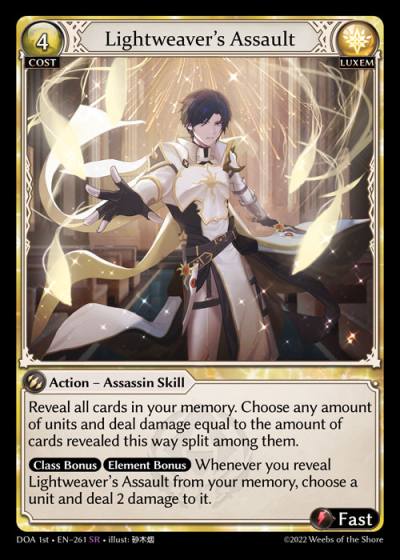 Lightweaver's Assault DOA 1st-EN-261-Foil-Super Rare (SR) - Dawn of Ashes First Edition - Grand Archive Card