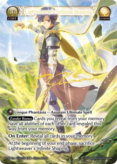 Lightweaver's Infinite Shaping RDO 1st-EN-354-Foil-Common (C) - Radiant Origins First Edition - Grand Archive Card