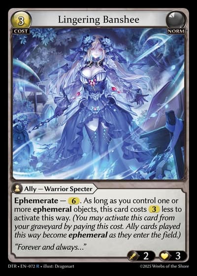Lingering Banshee DTR-EN-072-Foil-Rare (R) - Distorted Reflections - Grand Archive Card