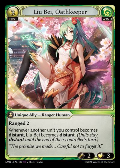 Liu Bei, Oathkeeper AMB-EN-182-Normal-Super Rare (SR) - Mortal Ambition - Grand Archive Card