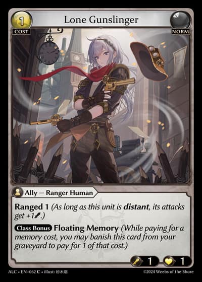Lone Gunslinger ALC-EN-062-Foil-Common (C) - Alchemical Revolution - Grand Archive Card