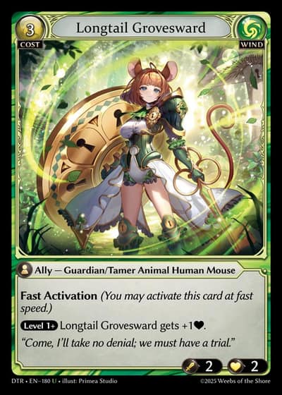 Longtail Grovesward DTR-EN-180-Foil-Uncommon (U) - Distorted Reflections - Grand Archive Card