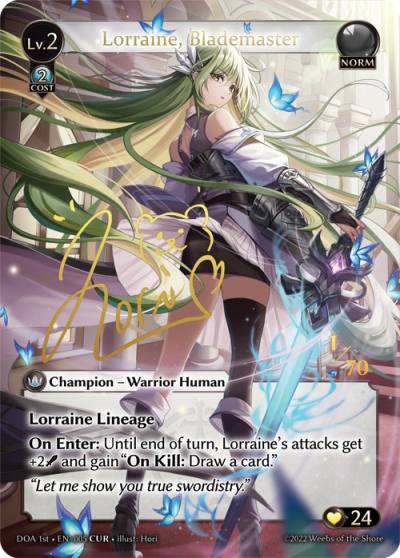 Lorraine, Blademaster DOA 1st-EN-005-Foil-Collector Ultra Rare (CUR) - Dawn of Ashes First Edition - Grand Archive Card