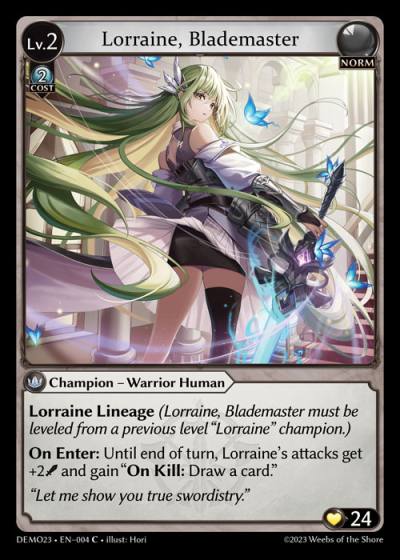 Lorraine, Blademaster DEMO23-EN-004-Normal-Common (C) - LGS Demo 2023 - Grand Archive Card