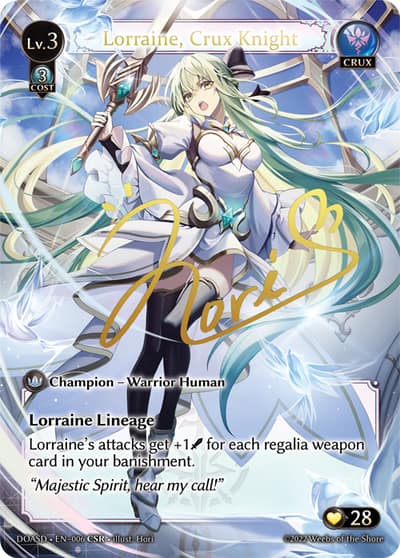 Lorraine, Crux Knight 006 Dawn of Ashes Starter Decks Grand Archive card