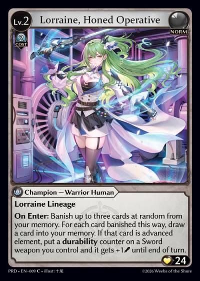 Lorraine, Honed Operative PRD-EN-009-Foil-Common (C) - .asphodel/paradise - Grand Archive Card