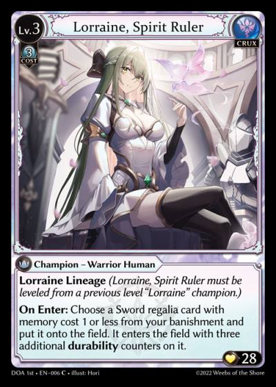 Lorraine, Spirit Ruler DOA 1st-EN-006-Foil-Common (C) - Dawn of Ashes First Edition - Grand Archive Card