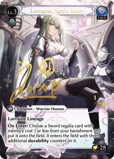 Lorraine, Spirit Ruler DOA 1st-EN-006-Foil-Collector Ultra Rare (CUR) - Dawn of Ashes First Edition - Grand Archive Card