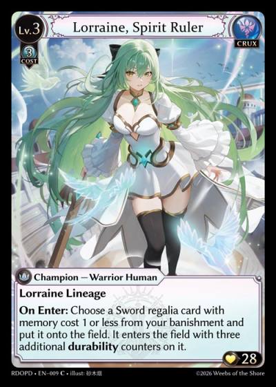 Lorraine, Spirit Ruler RDOPD-EN-009-Foil-Common (C) - Radiant Origins Pantheon Decks - Grand Archive Card