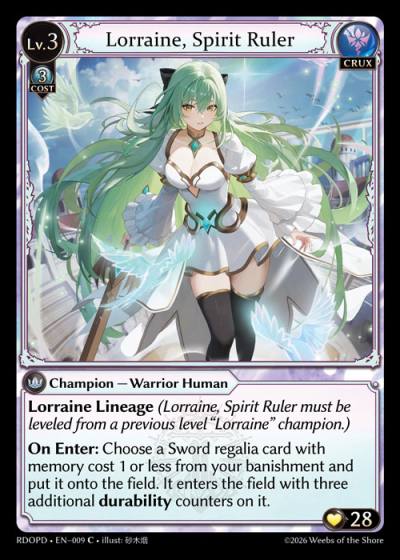 Lorraine, Spirit Ruler RDOPD-EN-009-Normal-Common (C) - Radiant Origins Pantheon Decks - Grand Archive Card