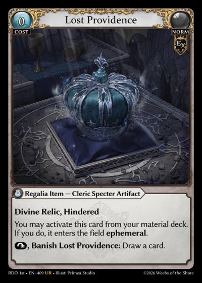 Lost Providence RDO 1st-EN-409-Normal-Ultra Rare (UR) - Radiant Origins First Edition - Grand Archive Card