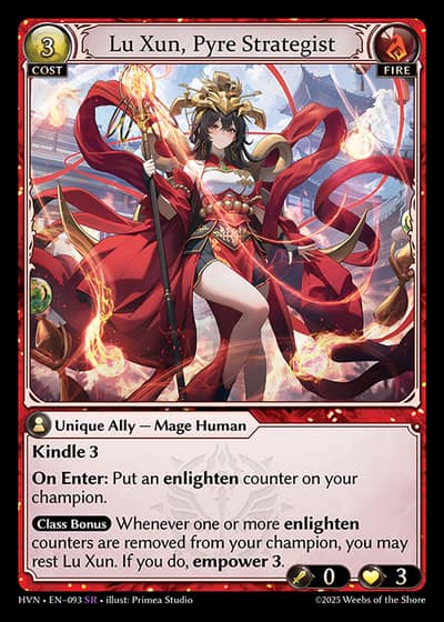 Lu Xun, Pyre Strategist HVN-EN-093-Foil-Super Rare (SR) - Abyssal Heaven - Grand Archive Card