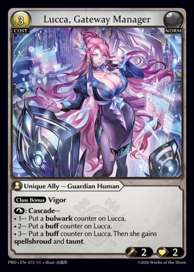 Lucca, Gateway Manager PRD-EN-072-Foil-Super Rare (SR) - .asphodel/paradise - Grand Archive Card