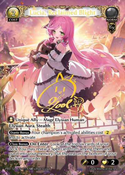Lucia, Reclaimed Blight PRD 1st-EN-073-Foil-Common (C) - .asphodel/paradise First Edition - Grand Archive Card