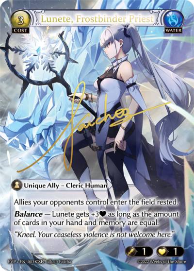 Lunete, Frostbinder Priest EVP-EN-003-Foil-Collector Super Rare (CSR) - Event Packs - Grand Archive Card