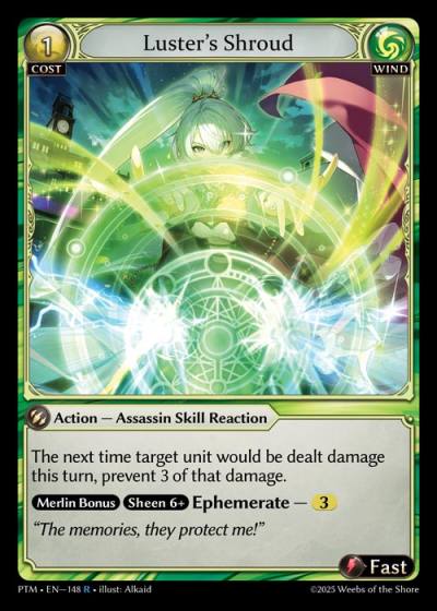 Luster's Shroud PTM-EN-148-Foil-Rare (R) - Phantom Monarchs - Grand Archive Card
