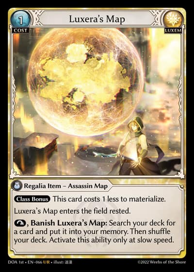 Luxera's Map DOA 1st-EN-066-Foil-Ultra Rare (UR) - Dawn of Ashes First Edition - Grand Archive Card
