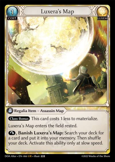 Luxera's Map DOA Alter-EN-066-Normal-Ultra Rare (UR) - Dawn of Ashes Alter Edition - Grand Archive Card