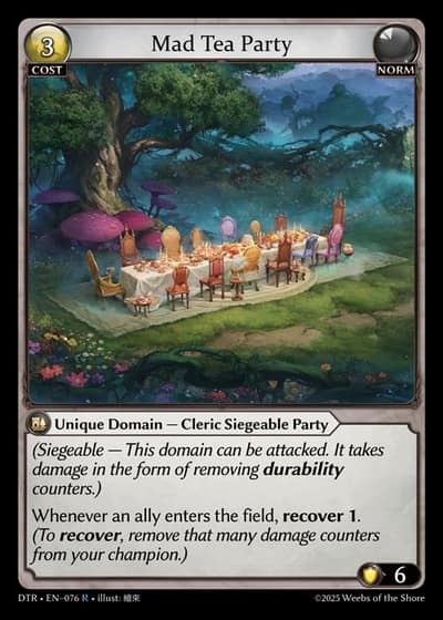 Mad Tea Party DTR-EN-076-Foil-Rare (R) - Distorted Reflections - Grand Archive Card