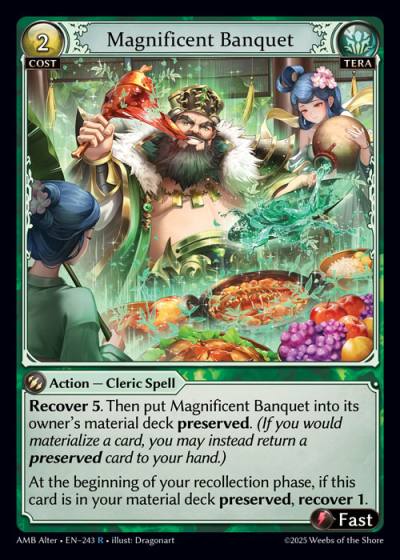 Magnificent Banquet AMB Alter-EN-243-Foil-Rare (R) - Mortal Ambition Alter Edition - Grand Archive Card