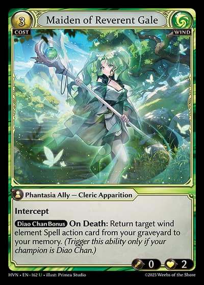 Maiden of Reverent Gale HVN-EN-162-Foil-Uncommon (U) - Abyssal Heaven - Grand Archive Card