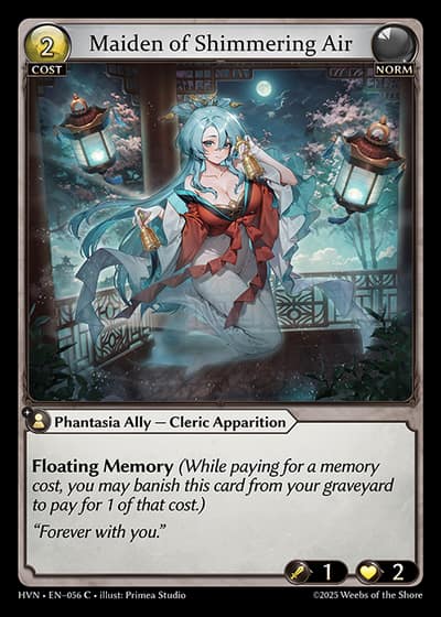 Maiden of Shimmering Air HVN-EN-056-Foil-Common (C) - Abyssal Heaven - Grand Archive Card